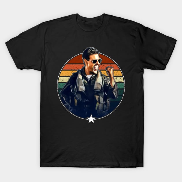 Vintage Tom Cruise Meme Funny Gun T-Shirt by Thomas Mitchell Coney